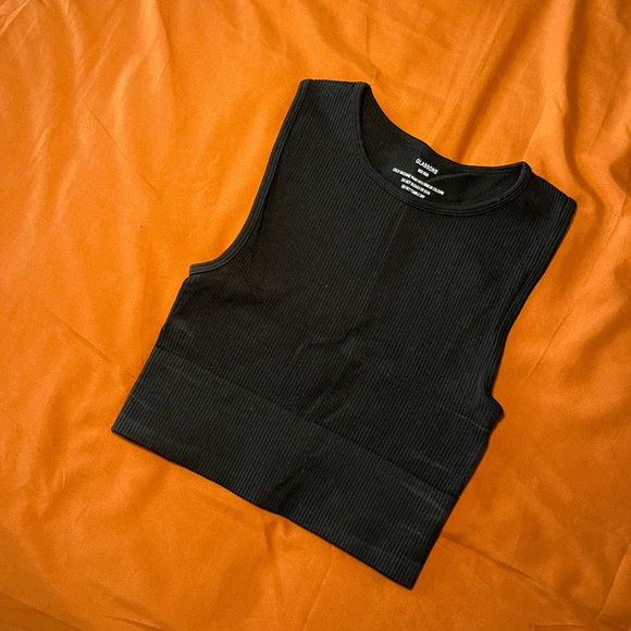 high neck ribbed crop top - Picture 4 of 5